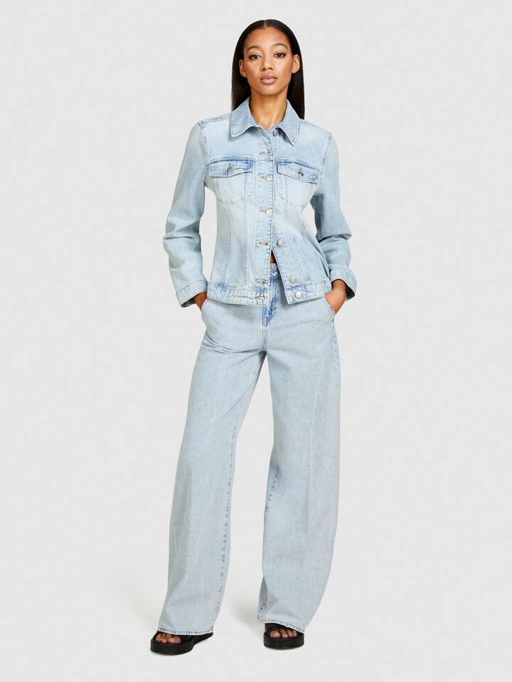 Slim fit denim jacket - women's jackets - Light Blue | Sisley image number 1